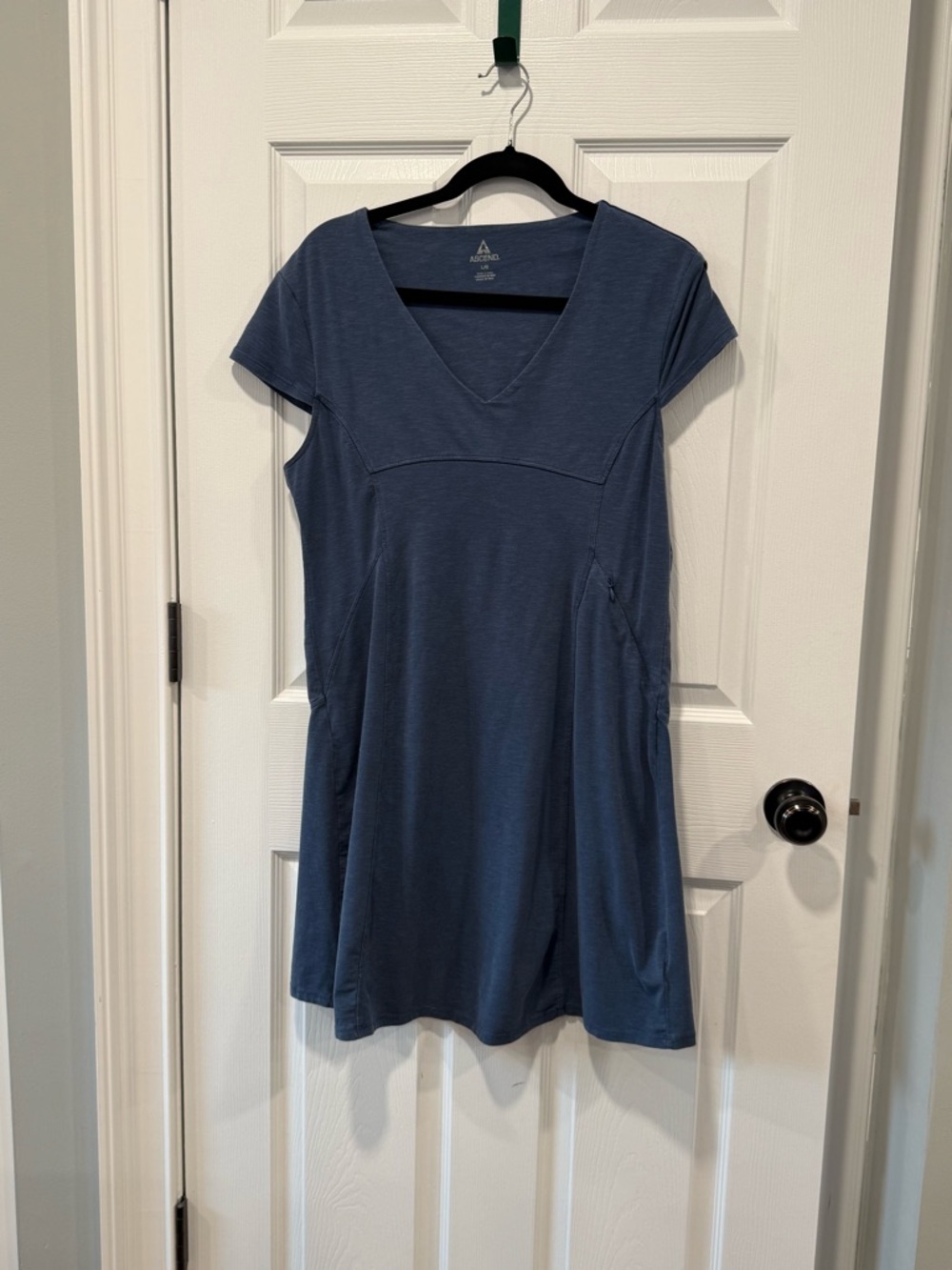 Ascend Navy Blue Tiered Mini Dress